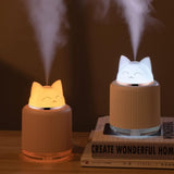 Mini Humidifier-Cute Cat Mist Humidifier for Kids Bedroom, Small Ultrasonic humidifier for Home Car Office with USB 2 LED Colors