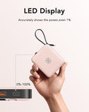 Mini Portable Charger, 22.5W USB C Fast Charging 10000mAh Pocket Power Bank with Built-in Cable