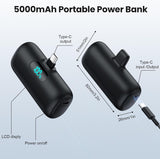 Mini Portable Charger USB C Power Bank,Upgraded 5000mAh PD Fast Charging Battery Pack