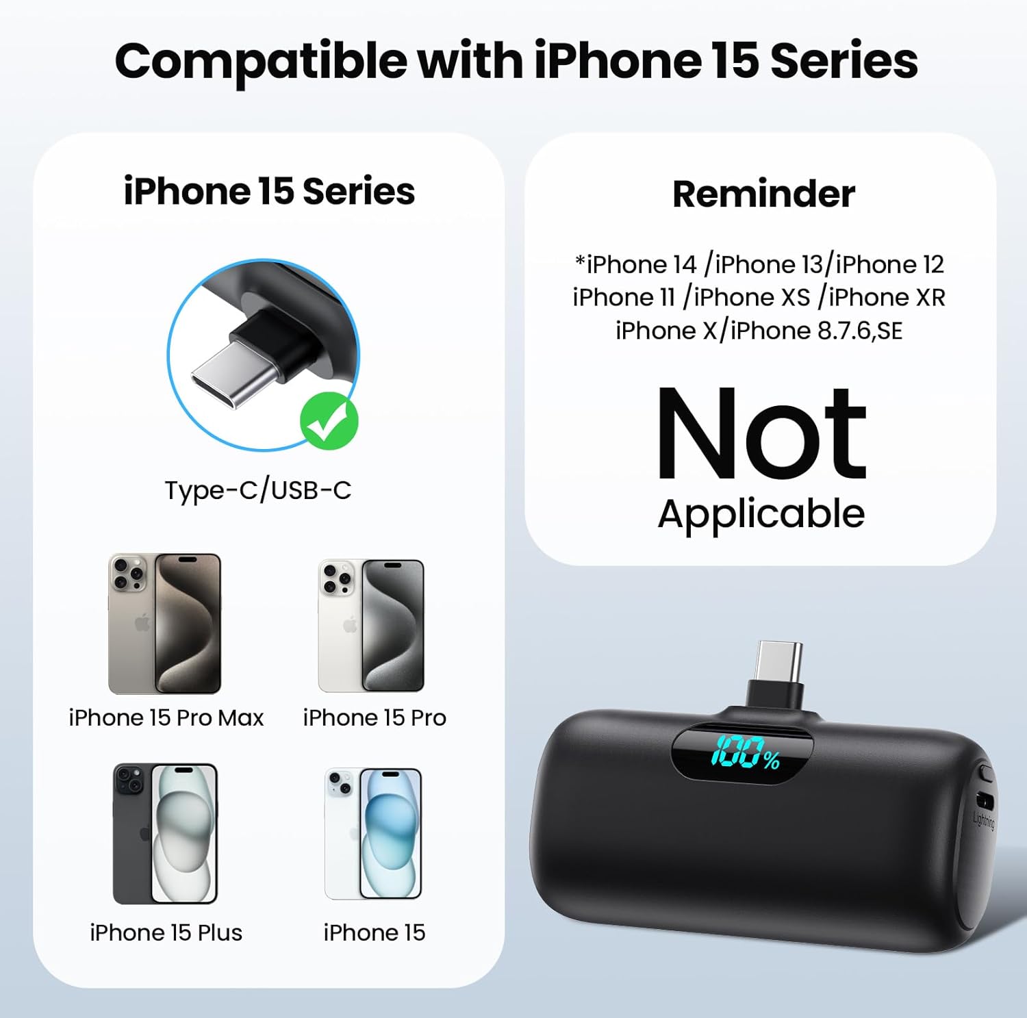 Mini Portable Charger USB C Power Bank,Upgraded 5000mAh PD Fast Charging Battery Pack