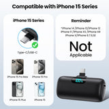 Mini Portable Charger USB C Power Bank,Upgraded 5000mAh PD Fast Charging Battery Pack