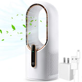 Desk Fan Bladeless, 11.8 Inch Office Fan Small, Quiet, 3 Speed Adjustment, Touch Control, Easy to Clean, Desk Fans Small Quiet, Ideal for Office