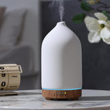 200ML Ceramic Essential Oil Diffuser - Ultrasonic Aromatherapy & Humidifier with 7-Color LED Lights