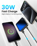 10000mAh Small Power Bank, Mini Phone Portable Charger, USB C Input/Output with Smart LED Display